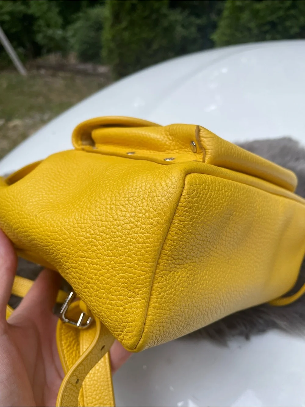 Coach Yellow Pebbled Leather Mini Backpack Bag